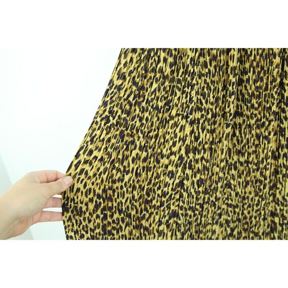 Vintage Size 12 Maxi Skirt Animal Print Crinkle Midi Festival Western Grunge - Picture 4 of 6